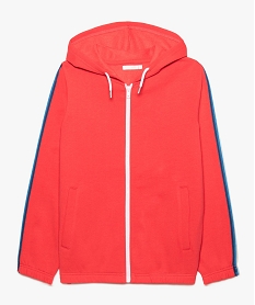 GEMO Sweat fille zippé en molleton avec capuche rouge standard