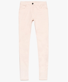 GEMO Pantalon fille uni coupe slim 5 poches Rose