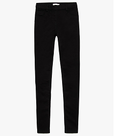 GEMO Pantalon fille façon jegging en toile unie noir standard