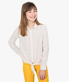 GEMO Chemise fille à motifs avec pattes à nouer dans le bas Imprimé