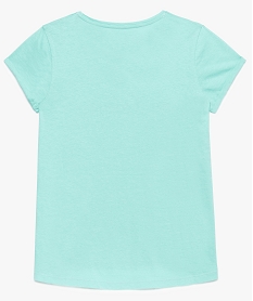 tee-shirt fille avec coton bio et manches courtes a revers vert tee-shirts8993501_2