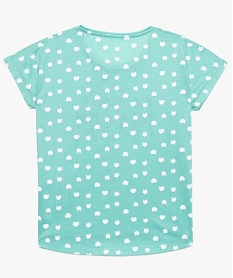 tee-shirt fille ample imprime avec dos rallonge et arrondi vert8994101_2