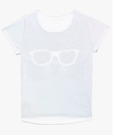 tee-shirt fille ample imprime avec dos rallonge et arrondi multicolore tee-shirts8994401_2