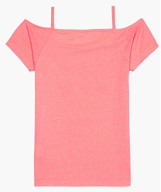 tee-shirt fille imprime a manches courtes et bretelles rose tee-shirts8996401_3