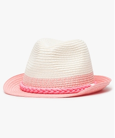 GEMO Chapeau fille fedora bicolore à cordon tressé - Lulu Castagnette Beige