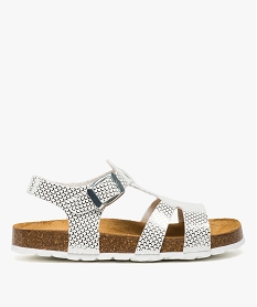 GEMO Sandales fille avec dessus pailleté et semelle intérieure  cuir blanc standard