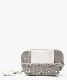 porte-monnaie femme bicolore avec strass metalliques gris9005401_1