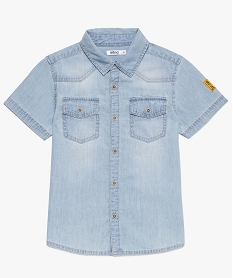 GEMO Chemise garçon en jean à manches courtes Bleu