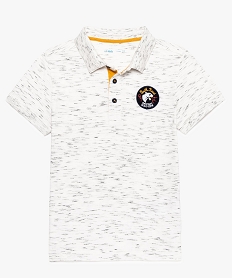 polo garcon en jersey imprime avec finition bord-cote et blason gris9006701_2
