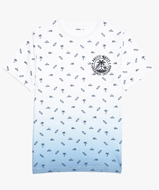 tee-shirt garcon imprime effet tie and dye blanc9008201_1