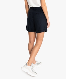 short femme en lyocell avec ceinture a nouer bleu shorts9008601_3