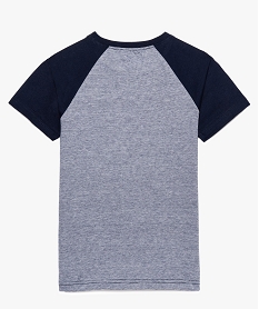 tee-shirt garcon imprime a manches raglan contrastantes bleu9009101_3