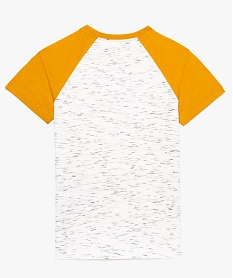 tee-shirt garcon imprime a manches raglan contrastantes jaune9009201_2