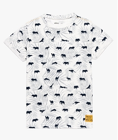 tee-shirt garcon avec motifs animaux de la savane gris9009301_1