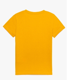 tee-shirt garcon a motifs geometriques et poche poitrine jaune9009501_2