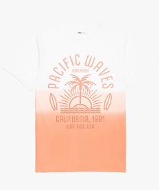 tee-shirt garcon tie and dye imprime orange9009901_1