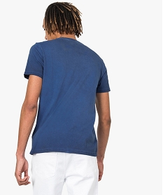 tee-shirt homme avec poche poitrine coloris delave bleu tee-shirts9010201_3
