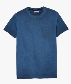 tee-shirt homme avec poche poitrine coloris delave bleu tee-shirts9010201_4
