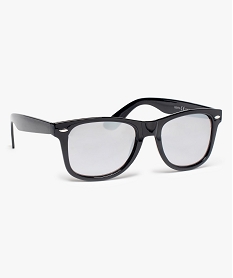 GEMO Lunettes de soleil femme à verres miroirs forme wayfarer Noir