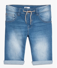 GEMO Bermuda garçon en denim délavé avec cordon à la taille Bleu