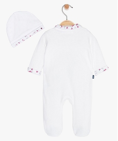 ensemble bebe fille (2 pieces)   pyjama bonnet lulu castagnette blanc9031801_2