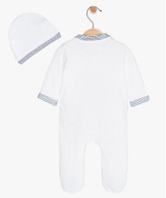 ensemble bebe garcon (2 pieces)   pyjama bonnet lulu castagnette blanc9031901_2