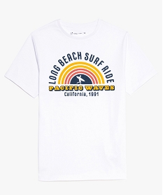 GEMO Tee-shirt garçon avec inscription  California  devant Blanc