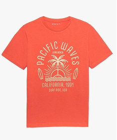 GEMO Tee-shirt garçon avec motif palmier sur lavant Orange