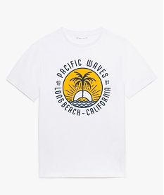 GEMO Tee-shirt garçon avec large motif Palm Beach sur lavant Blanc