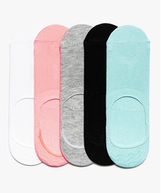 GEMO Chaussettes fille invisibles coloris assortis (lot de 5) vert chine