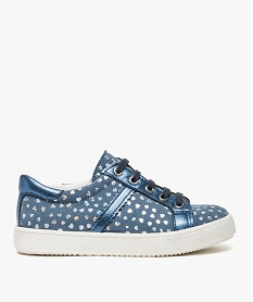 GEMO Tennis fille avec motifs coeurs pailletés sur le dessus Bleu