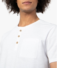 tee-shirt homme en coton pique avec poche poitrine blanc9044301_2