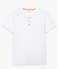 tee-shirt homme en coton pique avec poche poitrine blanc9044301_4