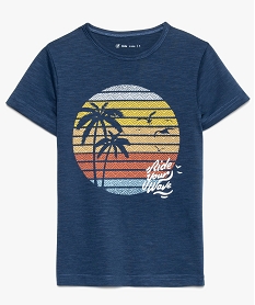 GEMO Tee-shirt garçon avec motif estival sur lavant Bleu