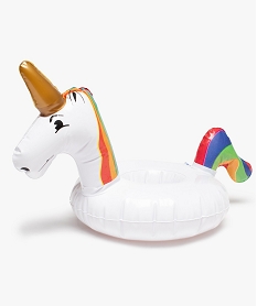 GEMO Porte gobelet gonflable en forme de licorne Blanc