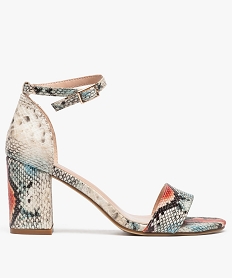 GEMO Sandales femme multicolore à talon haut Multicolore