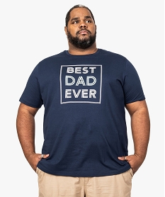 GEMO Tee-shirt homme avec inscription Best dad ever Bleu