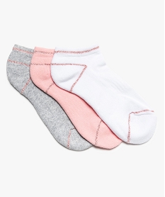 chaussettes fille ultra-courtes avec lisere paillete (lot de 3) blanc9051401_1