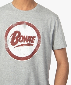 tee-shirt homme avec large inscription sur lavant - bowie gris9057801_2