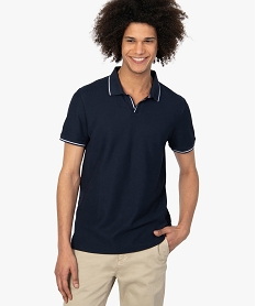 GEMO Polo homme à manches courtes en maille nid dabeille Bleu