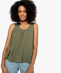 GEMO Débardeur femme coupe trapèze à dos dentelle macramé vert standard