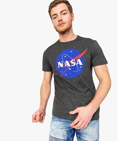 GEMO Tee-shirt homme avec motifs étoiles sur lavant - Nasa Gris