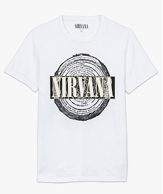 tee-shirt homme avec motif nirvana sur lavant blanc9069201_4