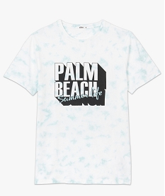 tee-shirt homme imprime avec inscription palm beach bleu tee-shirts9069401_4