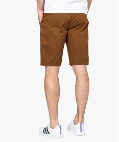 bermuda homme en toile unie a taille elastiquee orange shorts et bermudas9071201_3