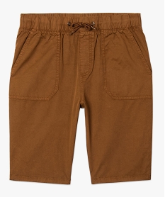 bermuda homme en toile unie a taille elastiquee orange shorts et bermudas9071201_4
