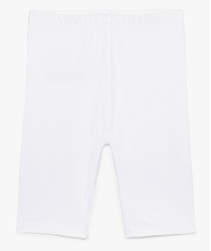 cycliste fille en coton stretch uni et taille elastiquee blanc9073801_1