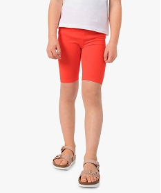 cycliste fille en coton stretch uni et taille elastiquee orange9073901_1