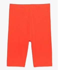 cycliste fille en coton stretch uni et taille elastiquee orange9073901_2