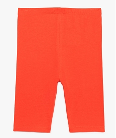 cycliste fille en coton stretch uni et taille elastiquee orange9073901_3